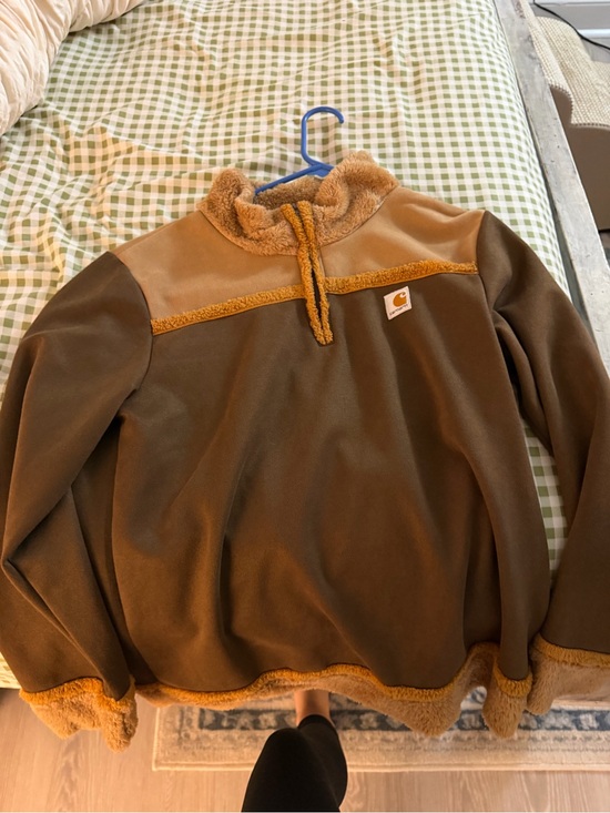 Carhartt Jackets & Blazers - Carhartt Olive Green and Camel Brown Sherpa Pullover